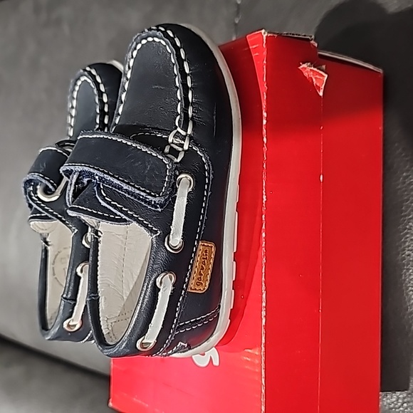 GARVALIN 50 aniversario Boys Shoe Navy Blue Leather Size 21 - Picture 4 of 8